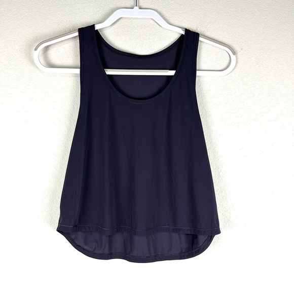 Lululemon Dark Purple Cropped Athletic Athleisure Tank Top Size 2 - Picture 1 of 3